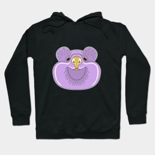 purple cute quokka face Hoodie